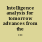 Intelligence analysis for tomorrow advances from the behavioral and social sciences /