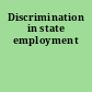 Discrimination in state employment