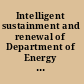 Intelligent sustainment and renewal of Department of Energy facilities and infrastructure