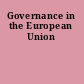 Governance in the European Union