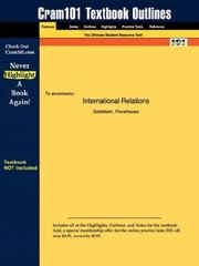 Cram 101 textbook outlines to accompany : International relations, Goldstein, 5th edition.