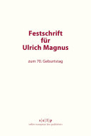 Festschrift für Ulrich Magnus : zum 70. geburtstag /