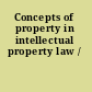 Concepts of property in intellectual property law /
