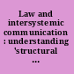 Law and intersystemic communication : understanding 'structural coupling' /