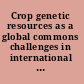 Crop genetic resources as a global commons challenges in international law and governance /