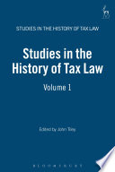 Studies in the history of tax law