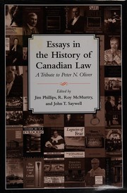 Essays in the history of Canadian law.
