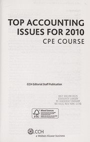 Top accounting issues for 2010 : CPE course /
