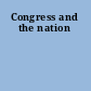 Congress and the nation