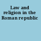 Law and religion in the Roman republic