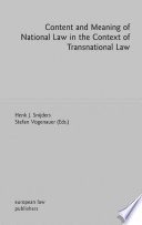 Content and meaning of national law in the context of transnational law /