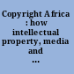 Copyright Africa : how intellectual property, media and markets transform immaterial cultural goods /