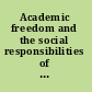 Academic freedom and the social responsibilities of academics in Tanzania