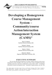 Developing a homegrown course management system : community/course action/interaction management system (CAMS) /