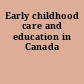 Early childhood care and education in Canada