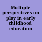 Multiple perspectives on play in early childhood education