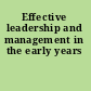 Effective leadership and management in the early years