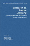 Research on service learning. conceptual frameworks and assessment /