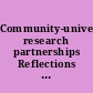 Community-university research partnerships Reflections on the Canadian social economy experience /