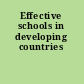 Effective schools in developing countries