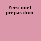 Personnel preparation