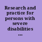 Research and practice for persons with severe disabilities the journal of TASH.