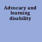 Advocacy and learning disability