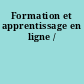 Formation et apprentissage en ligne /