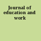 Journal of education and work