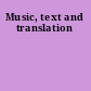 Music, text and translation