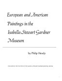 European and American paintings in the Isabella Stewart Gardner Museum /