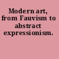 Modern art, from Fauvism to abstract expressionism.