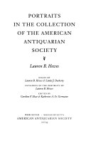 Portraits in the collection of the American Antiquarian Society /