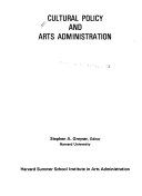 Cultural policy and arts administration /