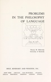 Problems in the philosophy of language /