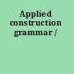 Applied construction grammar /