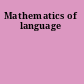 Mathematics of language