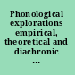 Phonological explorations empirical, theoretical and diachronic issues /