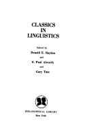 Classics in linguistics /