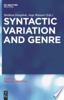 Syntactic variation and genre