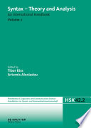 Syntax - theory and analysis : an international handbook. Volume 2 /