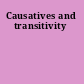 Causatives and transitivity