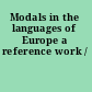 Modals in the languages of Europe a reference work /