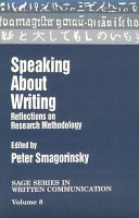 Speaking about writing : reflections on research methodology /