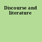 Discourse and literature