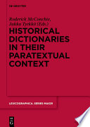 Historical dictionaries in their paratextual context /