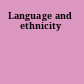 Language and ethnicity