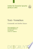 Text -- Verstehen Grammatik und darüber hinaus /