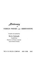 Dictionary of foreign phrases and abbreviations /