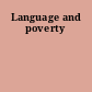 Language and poverty